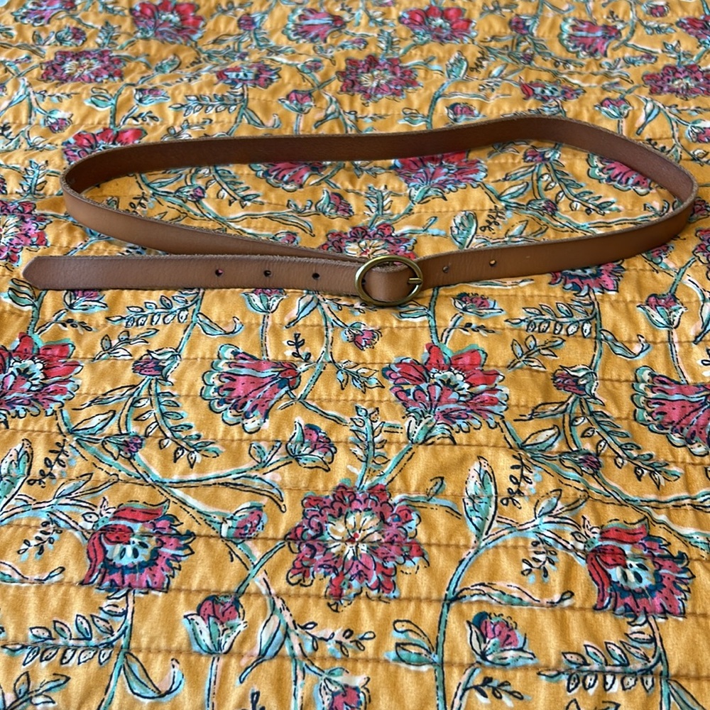 american eagle thin brown belt with gold hardware size medium